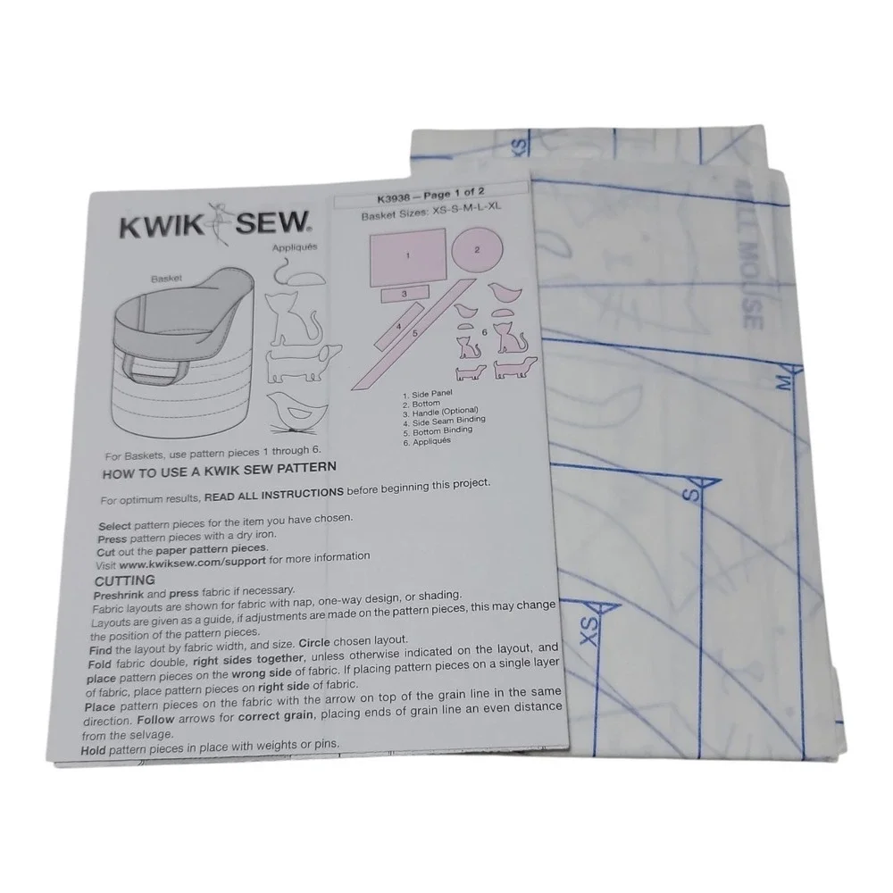 Lot of 3 Sewing Patterns Simplicity 2297 1083 Kwik Sew K3938 Dog Bed Pet Basket